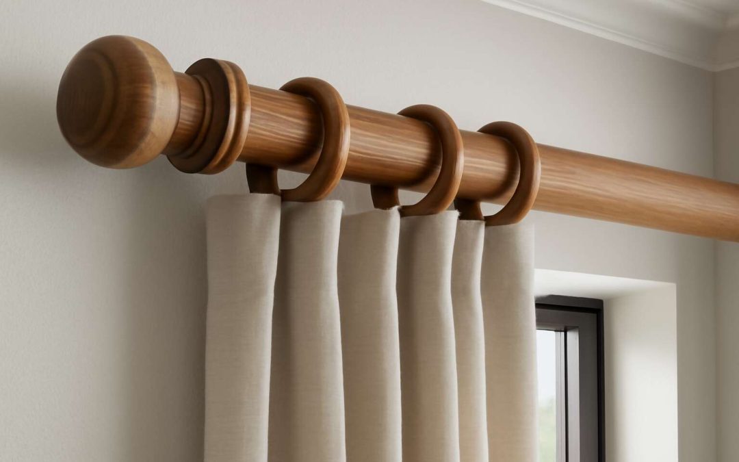 Stylish and Durable Wooden Curtain Poles 50mm Diameter for Elegant Window Decor