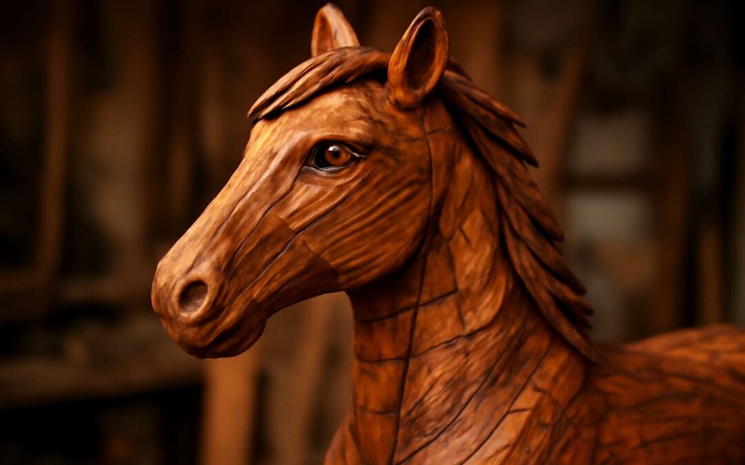 wooden poles horse: rustic icon sparking adventure and safe riding.